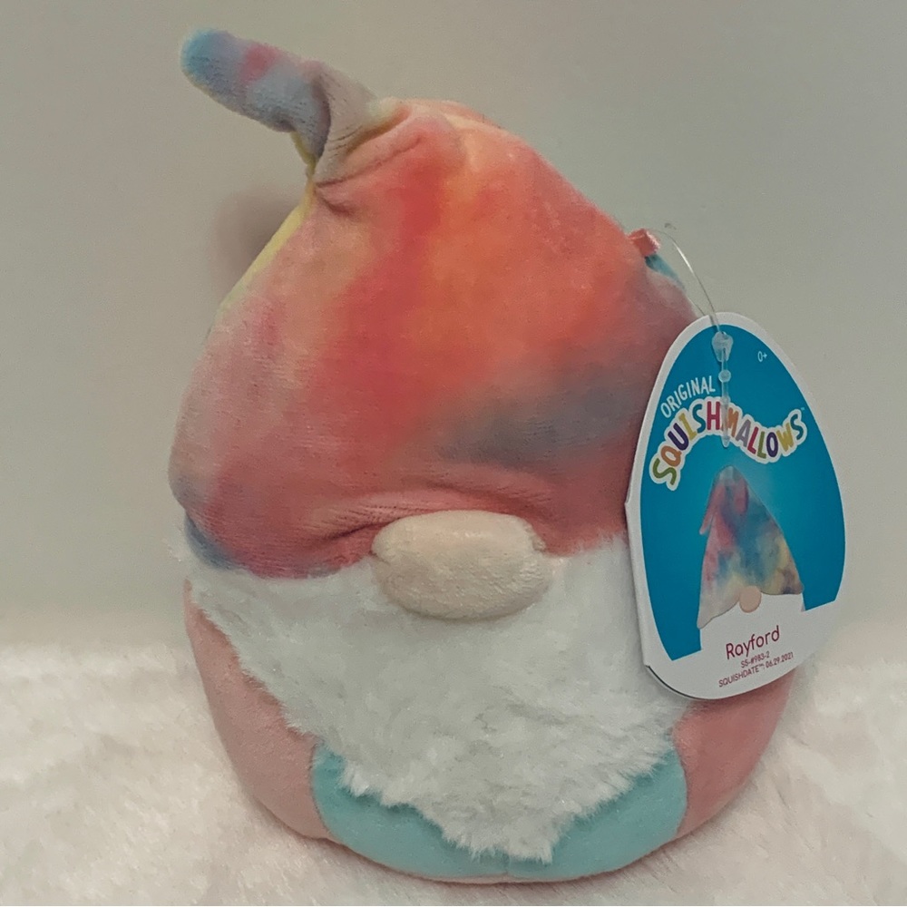 Squishmallow Rayford Garden Gnome, Spring 🌸, Rainbow 🌈 Tie Dye 5” New